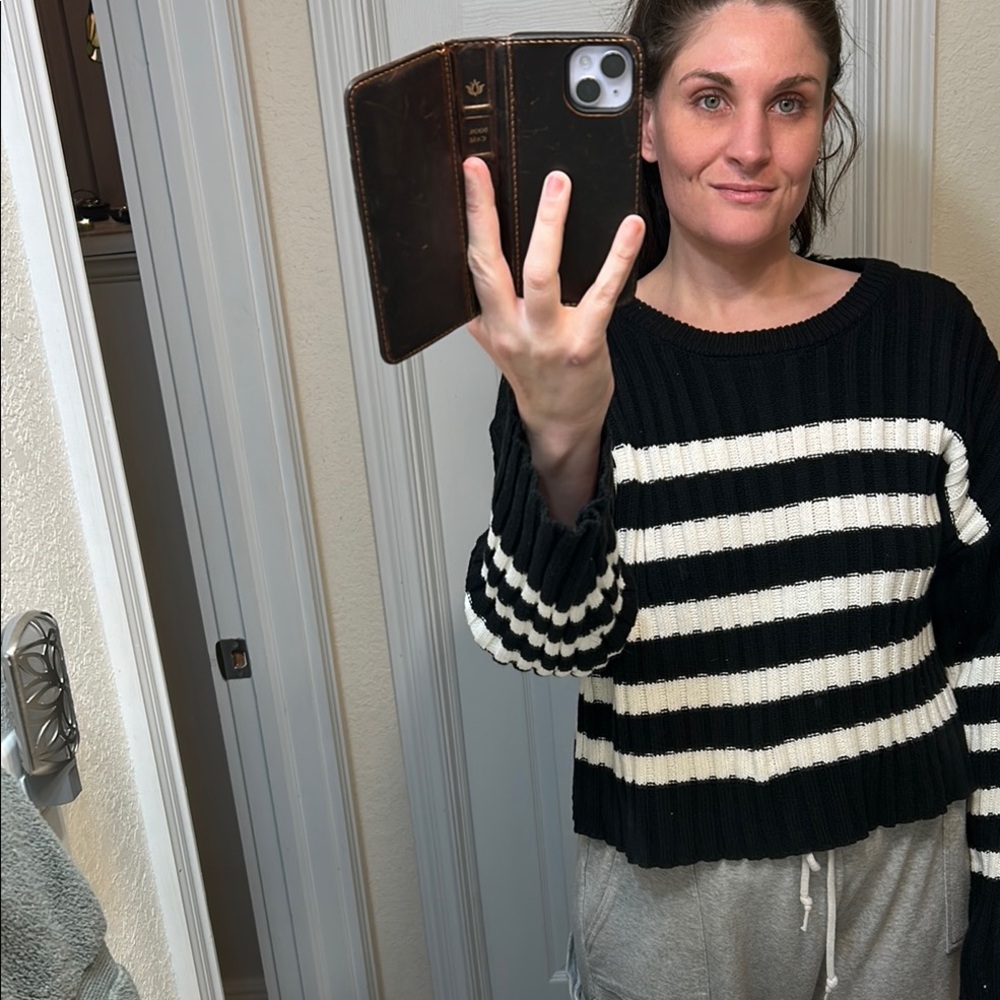 Striped Black and White Women's Sweater
